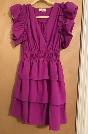 Entro Violet Ruffle Dress thumbnail 1
