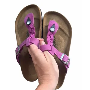 NEW BIRKENSTOCK Gizeh Braided Women 6 36 Regular Festival Fushia Leather Sandals thumbnail 5