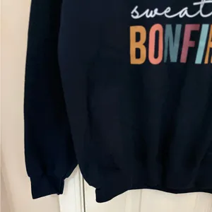 Gildan Fall Themed Screen Print Crewneck Sweatshirt in Navy thumbnail 5