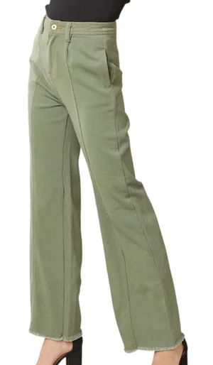 Entro Light Green Textured Pants thumbnail 1