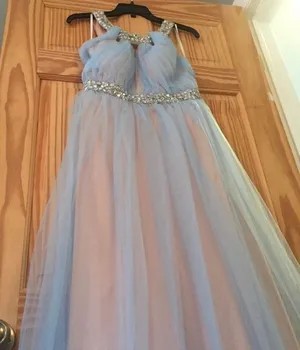 NWT Baby Blue Prom Dress thumbnail 1