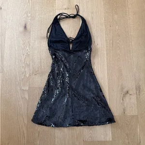 NIA Mini Dress Halter Neck Sequins Rodeo Size XS Black thumbnail 4