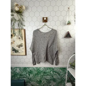 Free People Gray Wool Blend Slouchy Scrunch Sleeve Sweater - Size - Medium thumbnail 4