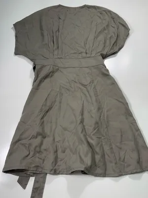 Quince 100% Lyocell Vintage Wash Tencel Button Front Dress in Olive NWOT thumbnail 10
