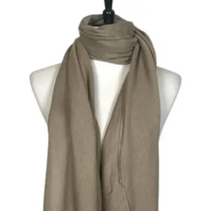 Women’s Bundle 3 Oblong Scarfs Solid Neutral Color Fringe Tan Orange Brown Tan thumbnail 8