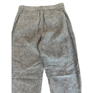 Uniqlo Linen Cotton Blend Tapered Trouser Pants Gray Womens Size XS thumbnail 3