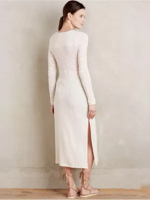 Anthropologie Saturday Sunday Tinley Duster Cream Knit Longline Sweater Cardigan thumbnail 3