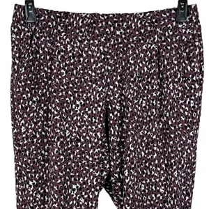 Torrid SZ 1 (1X-Large) Taper Crepe Pants Stretch Leopard Hi-Rise Pleated Purple thumbnail 2