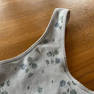 AERIE Superchill Scoop Seamless Bralette Bra Unpadded Light Blue Floral, Size M thumbnail 7