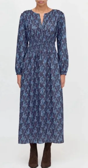 Hill House The Rosely Dress - Navy Cala Paisley - Size S thumbnail 1