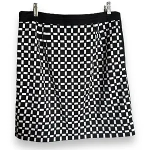 White House Black‎ Market Womens Skirt Sz 12 Black White Geometric Pencil Lined thumbnail 3