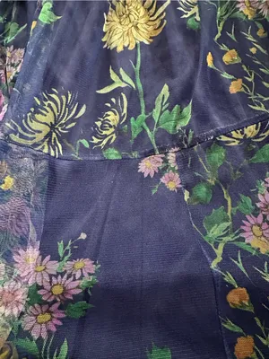 Lovely Grace Floral Tiered Maxi Dress Blue Size 3X Sleeveless Mesh Overlay Boho thumbnail 13