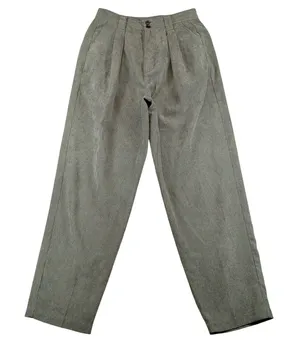 Madewell Corduroy High-rise Tapered Pants Womens 6‎ Olive Green Pleated NG506 thumbnail 1