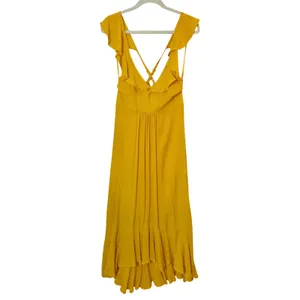 Anthropologie Larke Belle ruffle maxi dress in Marigold Women's sz. 2P thumbnail 3