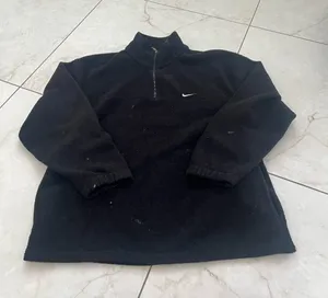 Vintage Nike Black Fleece Quarter Zip Pullover Size Medium thumbnail 1