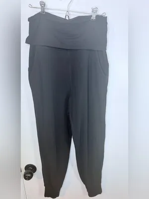Lululemon Align Foldover High Rise Jogger Pants Black Pockets Cuffed thumbnail 2