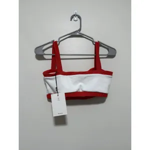 Reformation NWT Adelina Ecomove White Sports Bra Red Trim Size Medium thumbnail 5