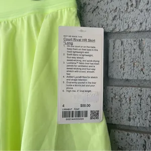 Lululemon Court Rival High-Rise Skirt *Long Faded Zap Green Size 4 Golf Tennis thumbnail 5