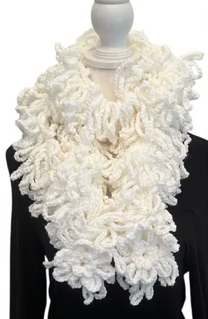 NWT Angelas Designs hand crocheted one of a kind loopy boa scarf thumbnail 1