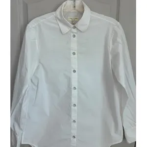 Rag & Bone White Cotton Silk High-Low Button Down Tunic Shirt Small USA thumbnail 3