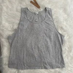 Skims Boyfriend Long Tank Light Heather Grey Size 4X thumbnail 2