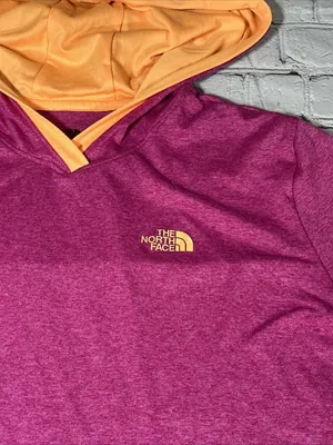 The North Face Lightweight Hoodie Women’s L Flash Dry Long Sleeve Pink Orange thumbnail 4