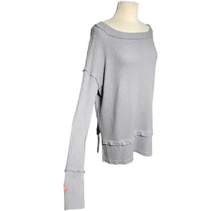 FREE PEOPLE x WE THE FREE Women’s Boho North Shore Gray Thermal Top thumbnail 3