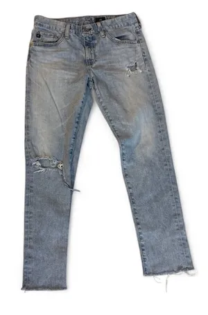 Ag Adriano Goldschmied Light Blue Skinny Distressed Jeans thumbnail 1