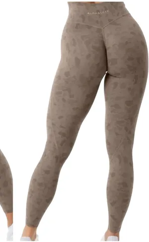 Alphalete Surface Power Leggings Pebble Print Mocha Medium thumbnail 1
