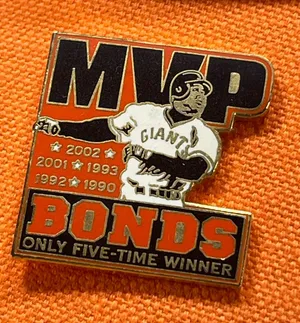 San Francisco Giants Visor Hat w/ Barry Bonds MVP & Until There's A Cure Pins thumbnail 1