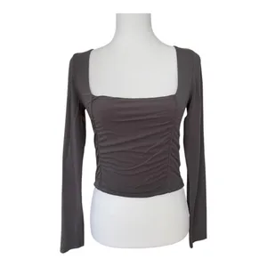 Wilfred by Aritzia Square Neck Ruched Long Sleeve Top — Medium thumbnail 2