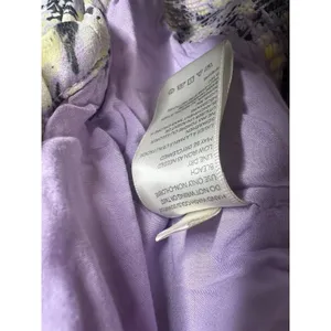 Free People Floral Ruched Blouse Womens Medium Long Sleeve Lace Up Smocked Back thumbnail 5