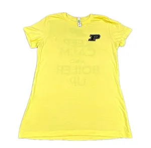 Purdue Keep Calm and Boiler Up T-Shirt Womens Medium Yellow Graphic Pullover thumbnail 1
