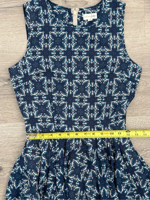 Maison Jules XS Navy Floral Fit & Flare Sleeveless Dress thumbnail 6