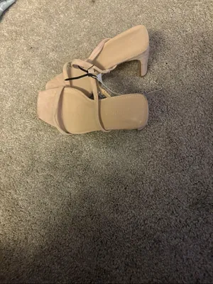 Minimalist Blush Strappy Square-Toe Heels 3 inch millennial pink size 8.5 new thumbnail 4