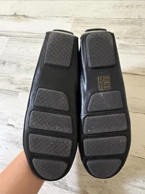 Tory Burch Black Leather Bow-Trim Driving Loafers with Gold Logo thumbnail 4