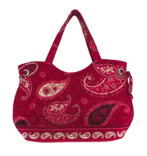 Vera‎ Bradley Handbag Womens Small Red Paisley Quilted Cotton Boho Bag thumbnail 1
