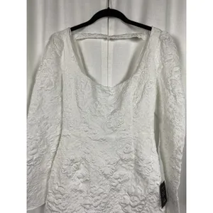Lulus White Jacquard Elevated Icon Mini Dress Sz.M NWT thumbnail 7