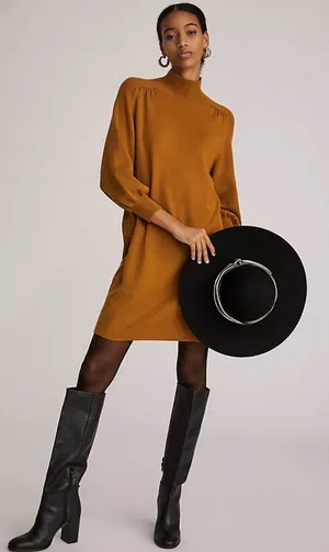 Anthropologie Maeve Mock Neck Sweater Tunic Dress thumbnail 1