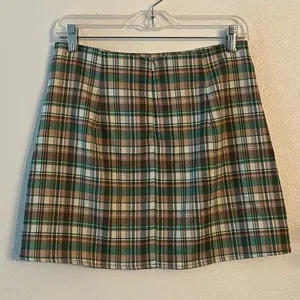 {Zara} Brand New Multicolored Plaid Mini Skirt thumbnail 8