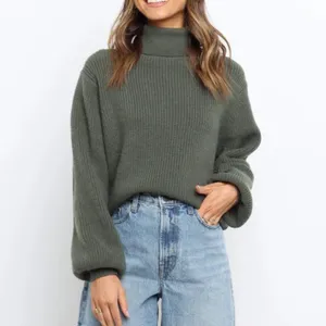 Petal + Pup Freddie Ribbed Knit Balloon Sleeve Turtleneck Sweater Ivory Cream thumbnail 8