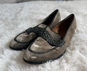 Franco Sarto Johanna Studded Velvet Loafers Size 11M thumbnail 1