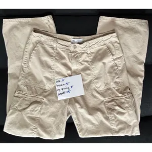 ZARA‎ Women's Size 8 Khaki Cargo Pants Utility Pockets Mid Rise Straight Leg thumbnail 5