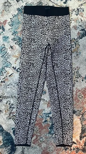 ULTRACOR Leggings Size Small EUC Black White Animal Print Smooth Sleek Yoga thumbnail 1