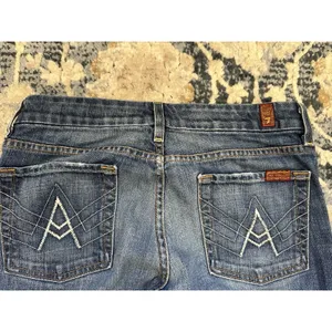 7 For All Mankind *A*Pocket Boot Cut Women’s 27”X33” Made In USA VTG Y2K LowRise thumbnail 3