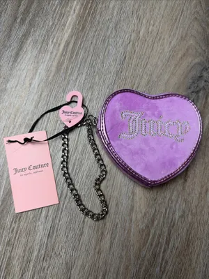Juicy Couture Y2K Violet Heart Zip Around Coin Purse/Wallet/Wristlet thumbnail 4
