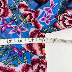 Cabi Floral V-Neck Shift Dress Sheer‎ Sleeve Blue XS 5612 thumbnail 10
