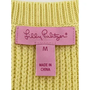 Lilly Pulitzer Estee Yellow High Neck Halter Sweater Knit Tank Top Medium thumbnail 4