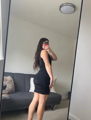 Black Rouched mini dress Size L thumbnail 3