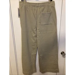 Mate The Label Organic Fleece Wide Leg Pant Heather Flax X-Large MSRP $138 thumbnail 4